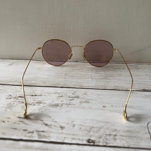 RETRO Extreme VI Round Sunglasses‎ Pink Lens Gold Frame main image 6